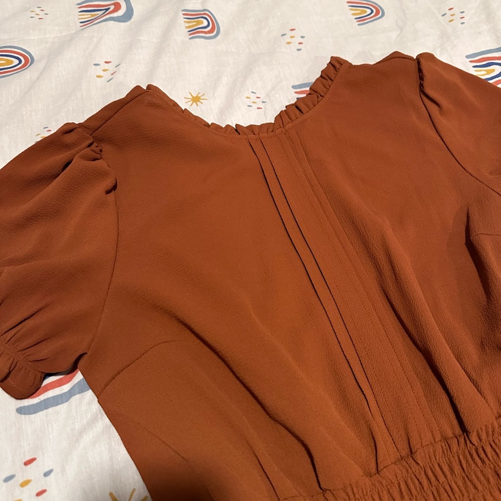Victorian copper midi dress